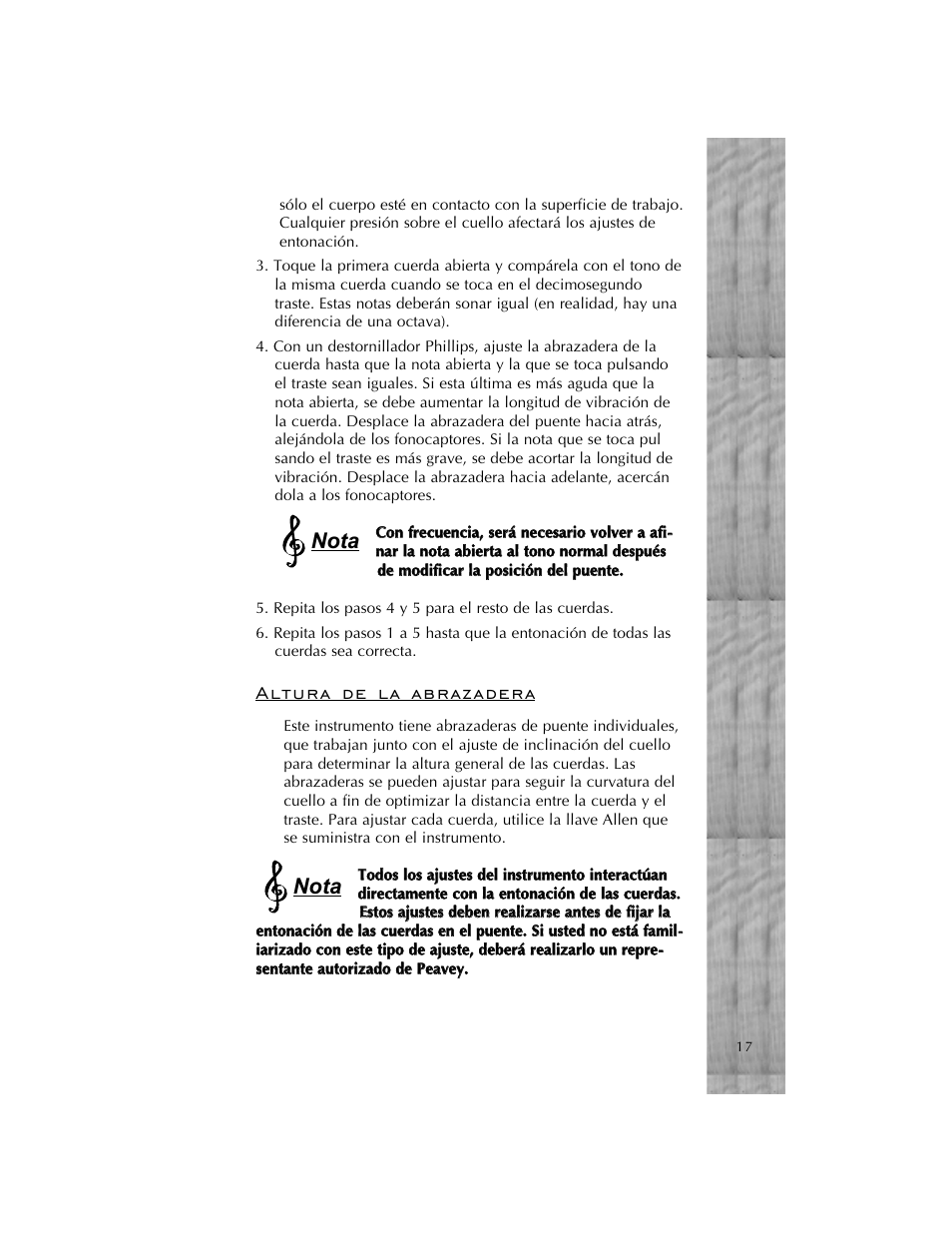Nota | Peavey Cirrus User Manual | Page 17 / 40