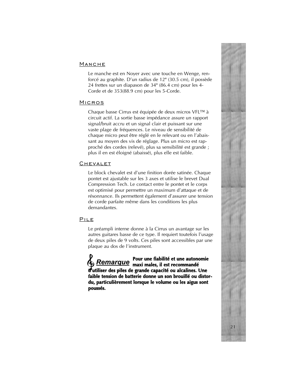 P i l e, Remarque | Peavey Cirrus User Manual | Page 21 / 40
