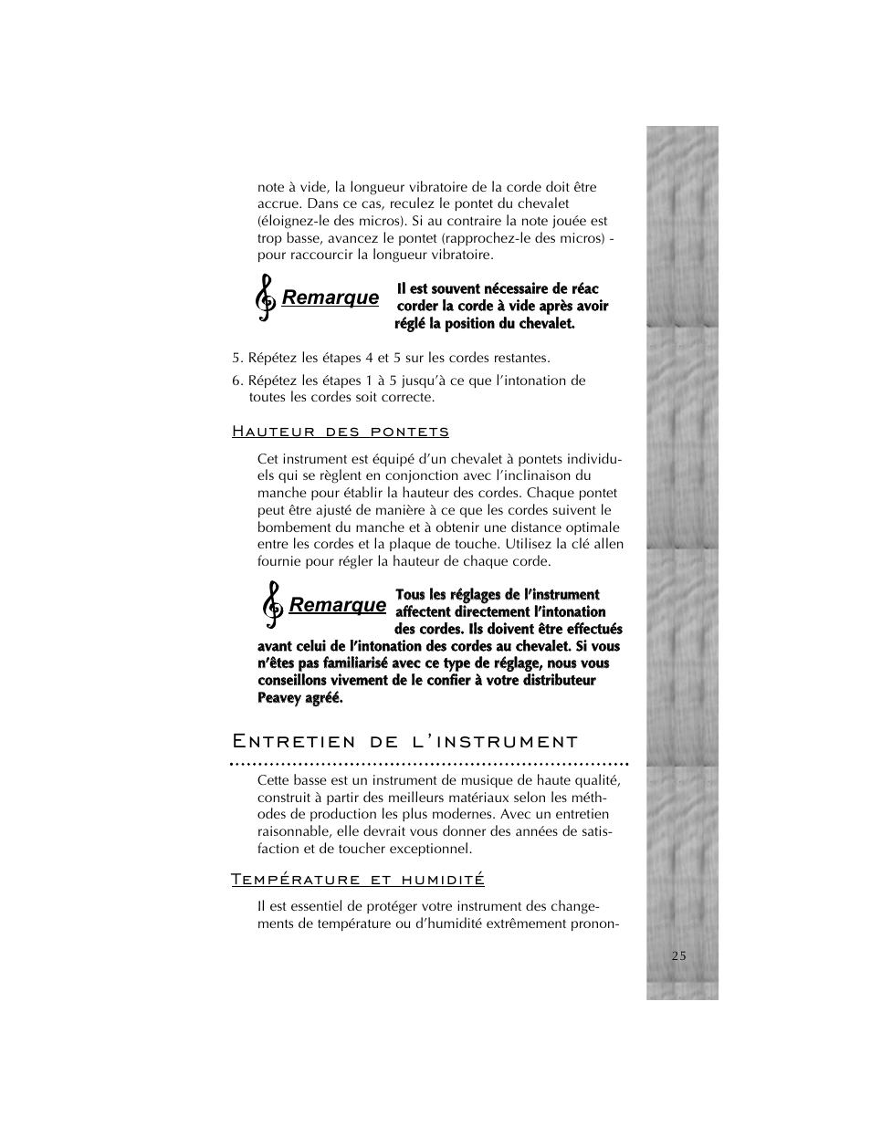 Remarque | Peavey Cirrus User Manual | Page 25 / 40