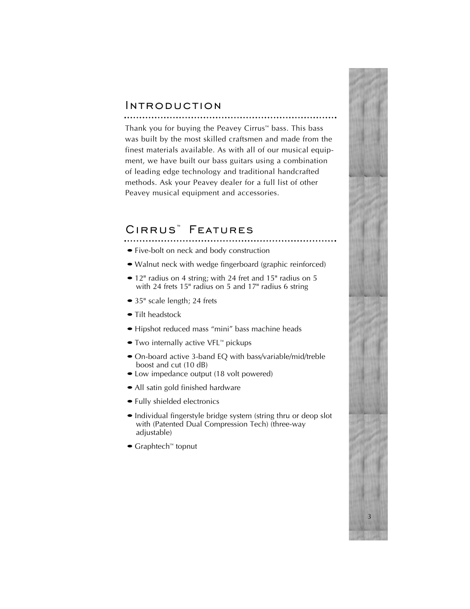 Peavey Cirrus User Manual | Page 3 / 40