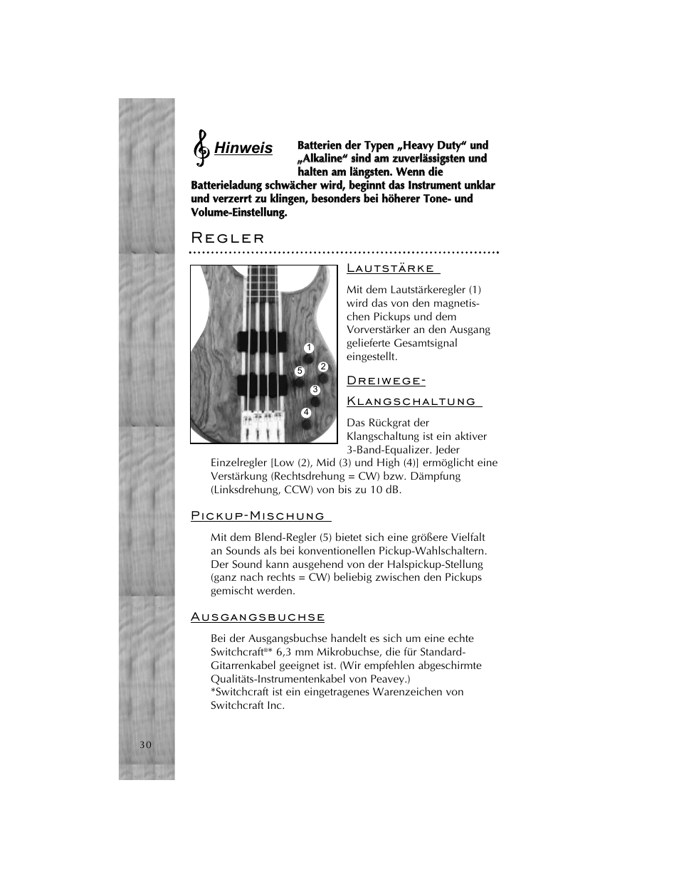 Hinweis | Peavey Cirrus User Manual | Page 30 / 40