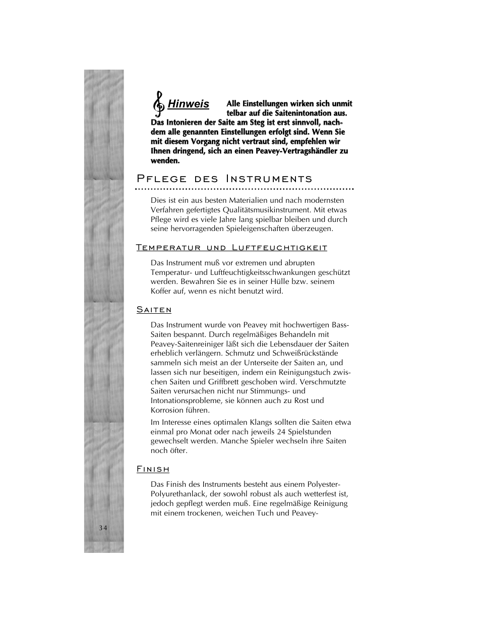Hinweis | Peavey Cirrus User Manual | Page 34 / 40