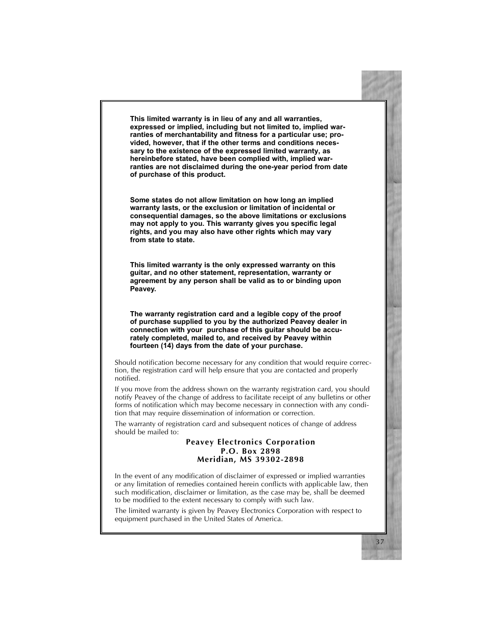 Peavey Cirrus User Manual | Page 37 / 40