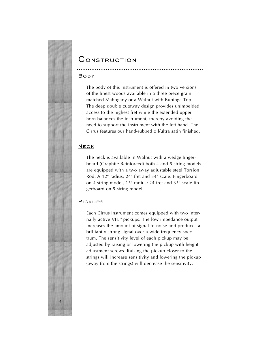 Peavey Cirrus User Manual | Page 4 / 40