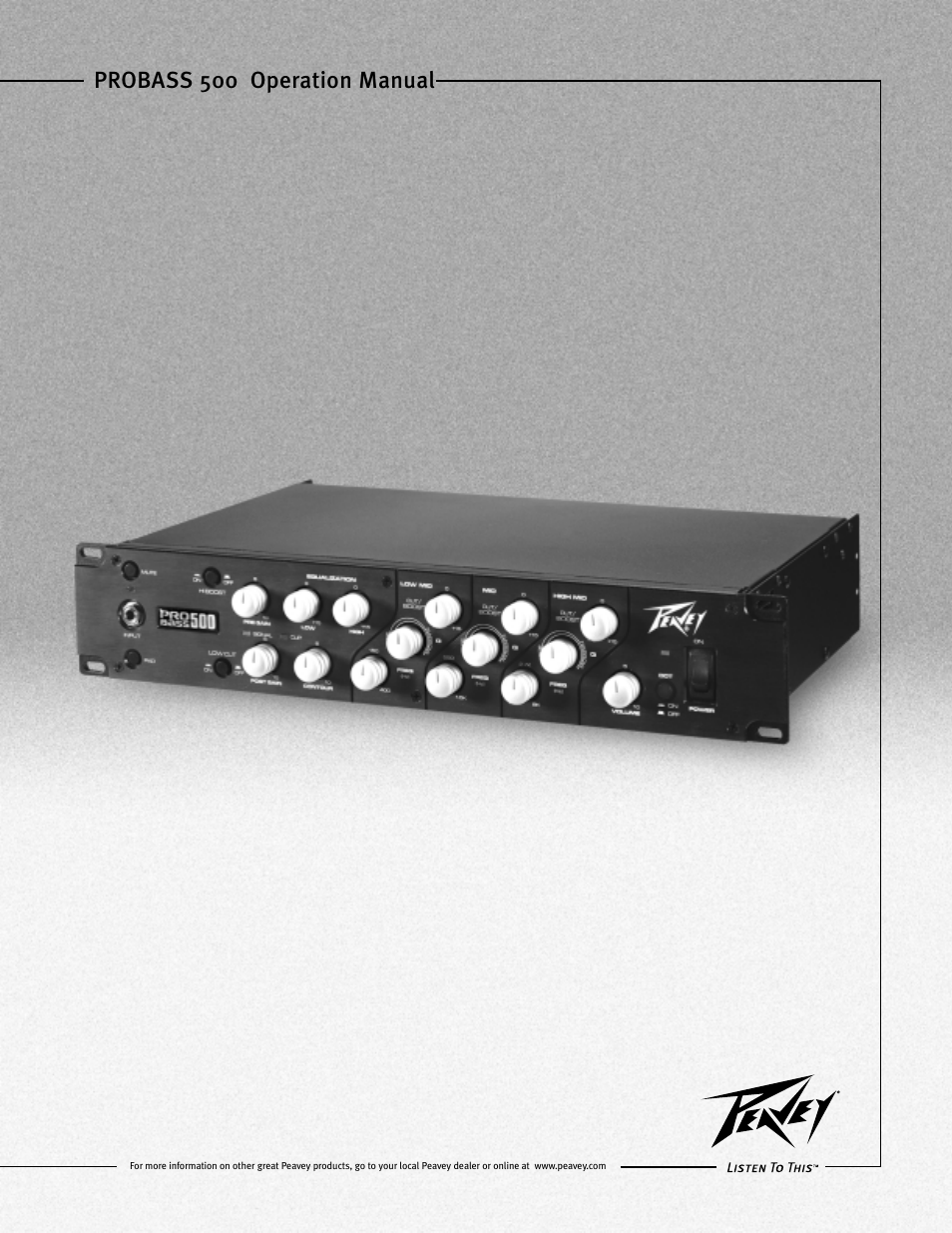 Peavey 500 User Manual | 32 pages