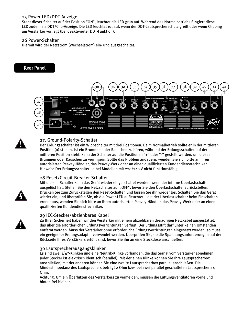 Peavey 500 User Manual | Page 28 / 32