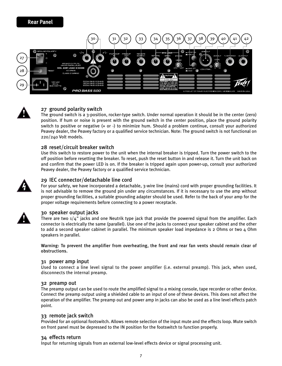 Peavey 500 User Manual | Page 7 / 32