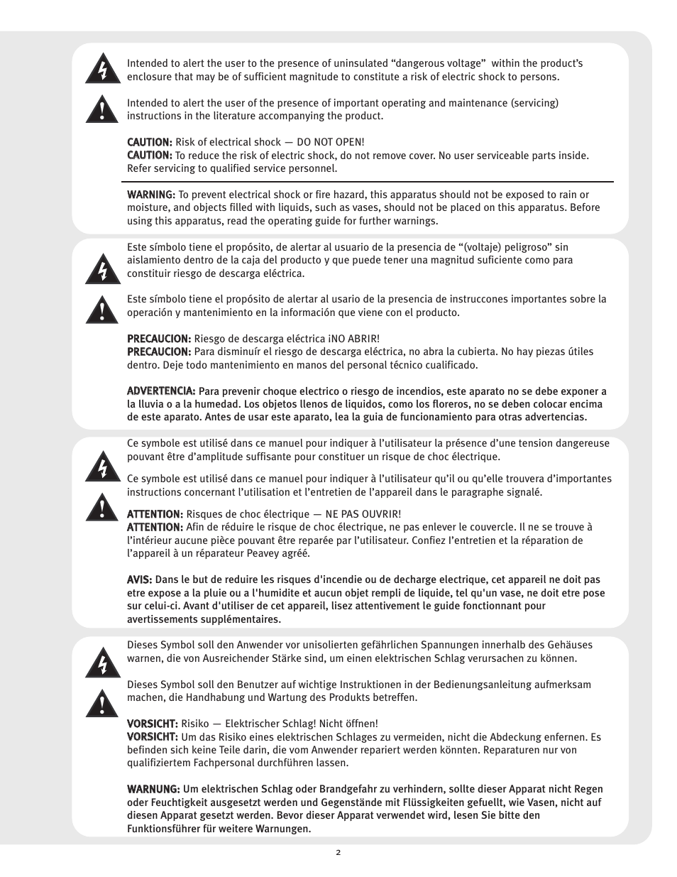 Peavey ICS 4200 User Manual | Page 2 / 56