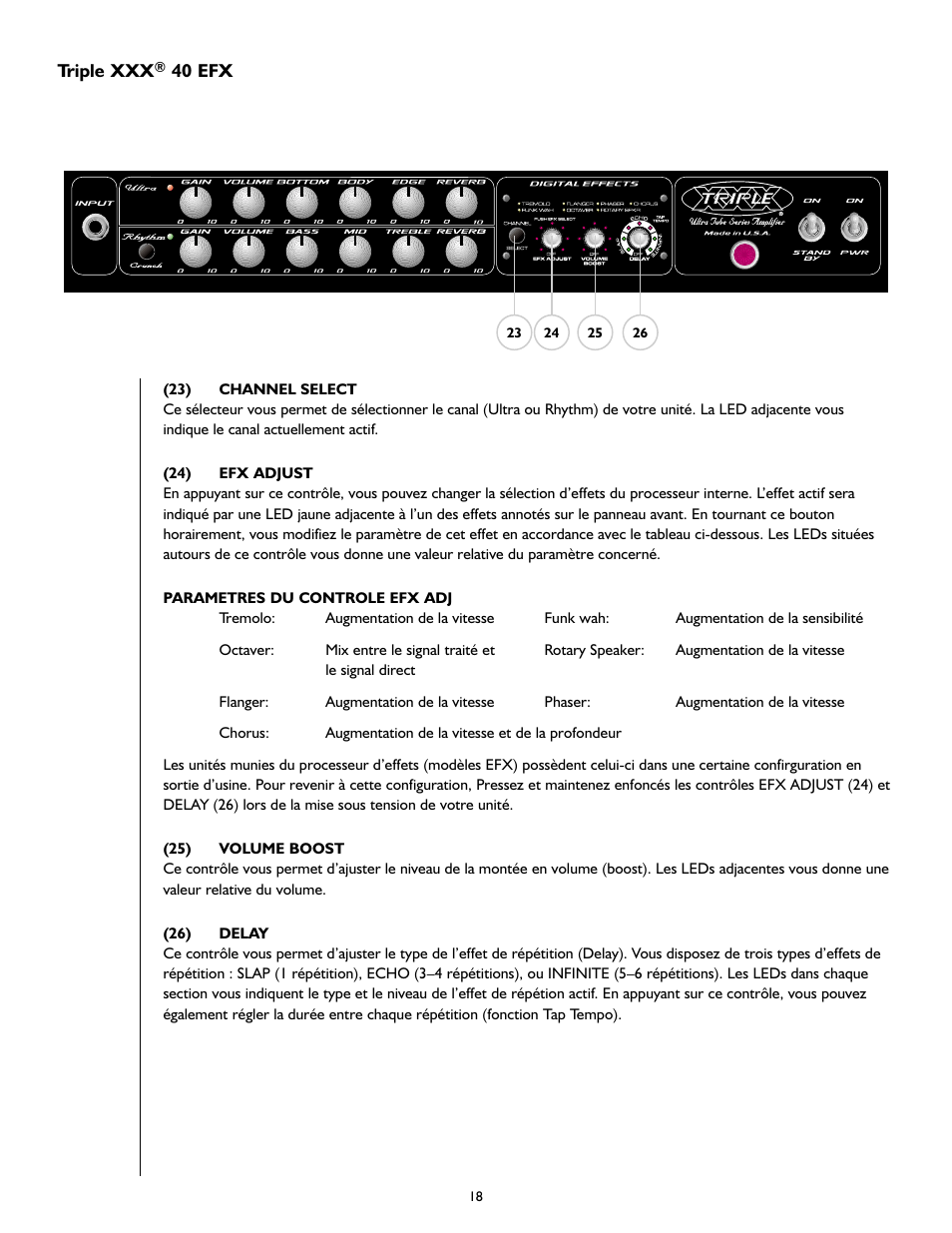 Peavey Triple 40/EFX User Manual | Page 18 / 44