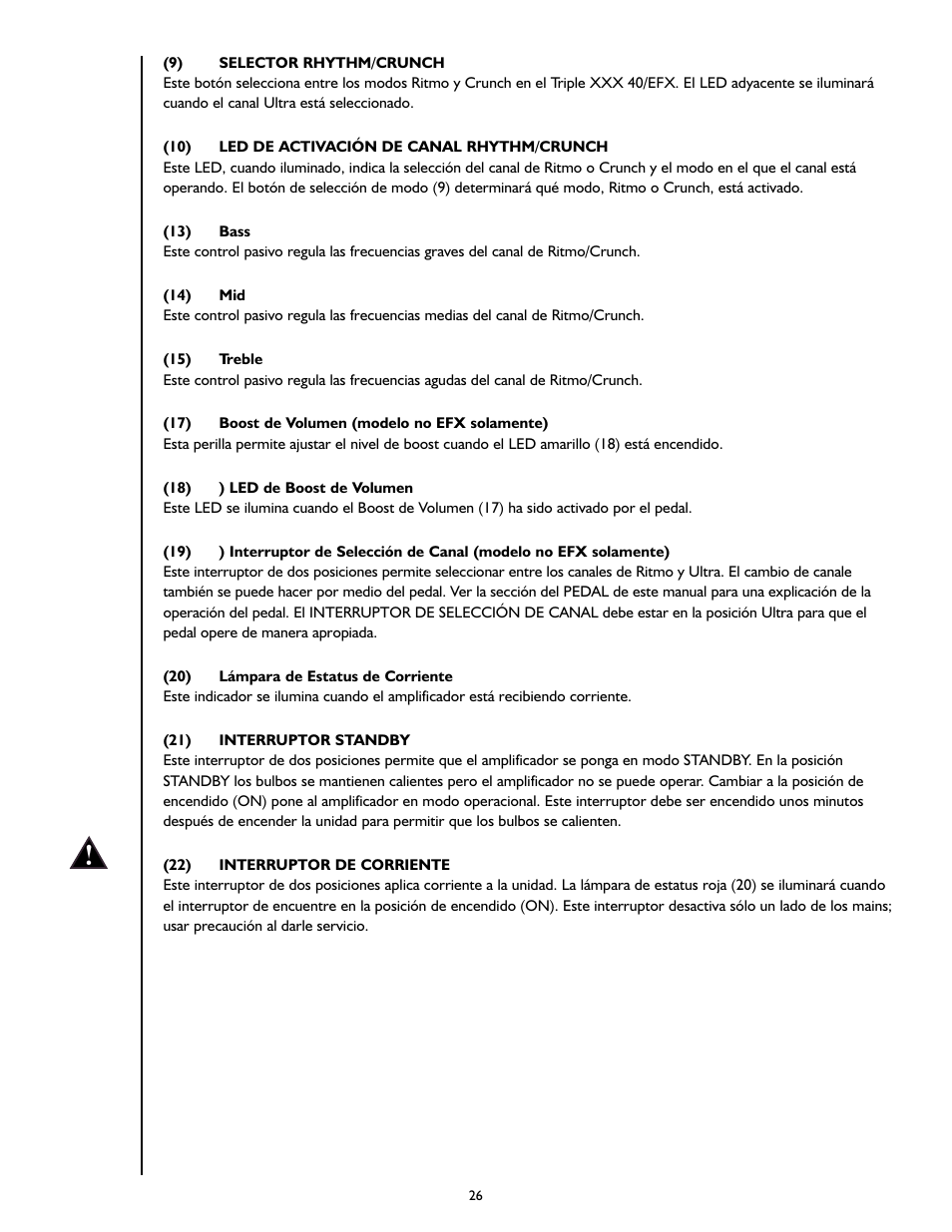 Peavey Triple 40/EFX User Manual | Page 26 / 44