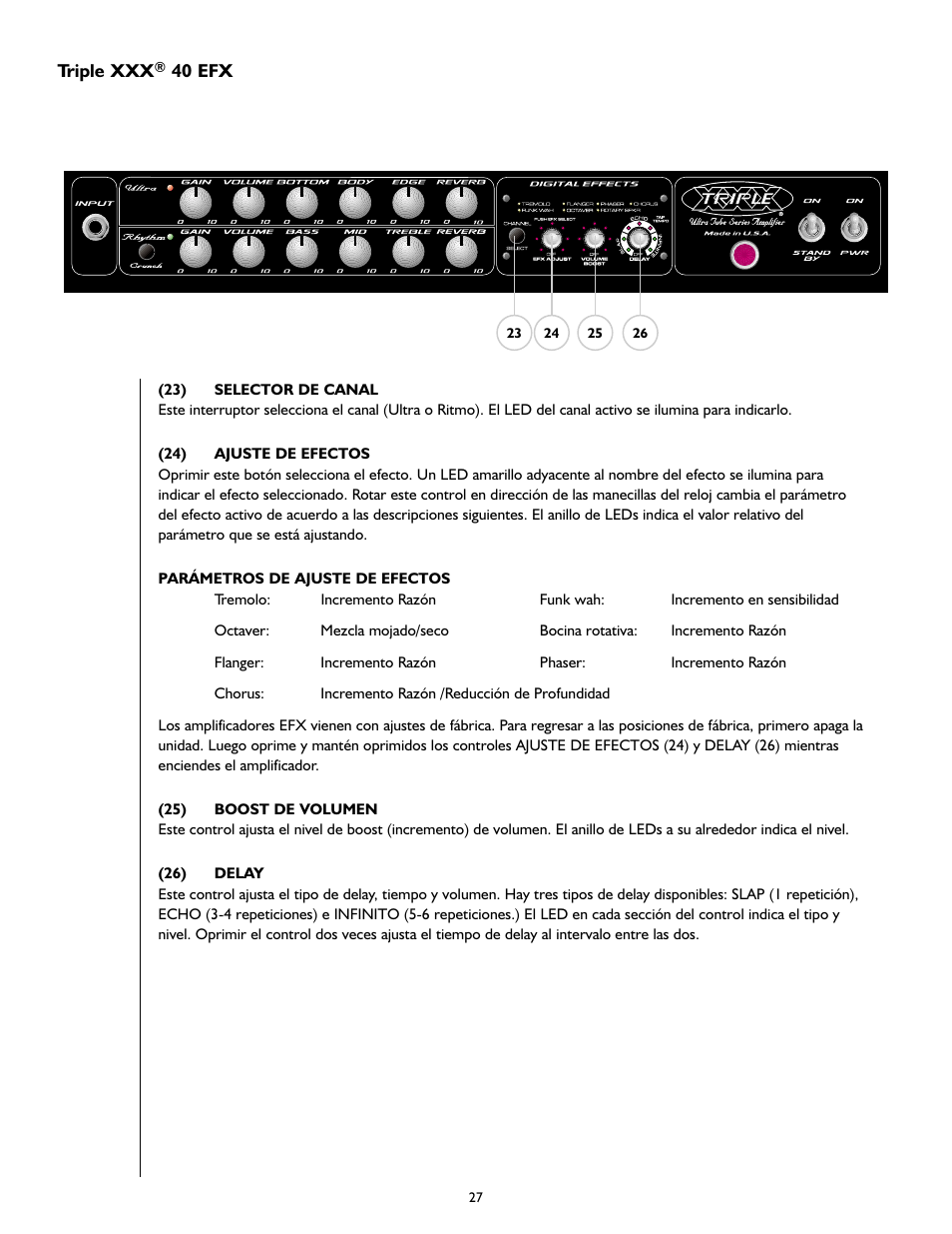Peavey Triple 40/EFX User Manual | Page 27 / 44