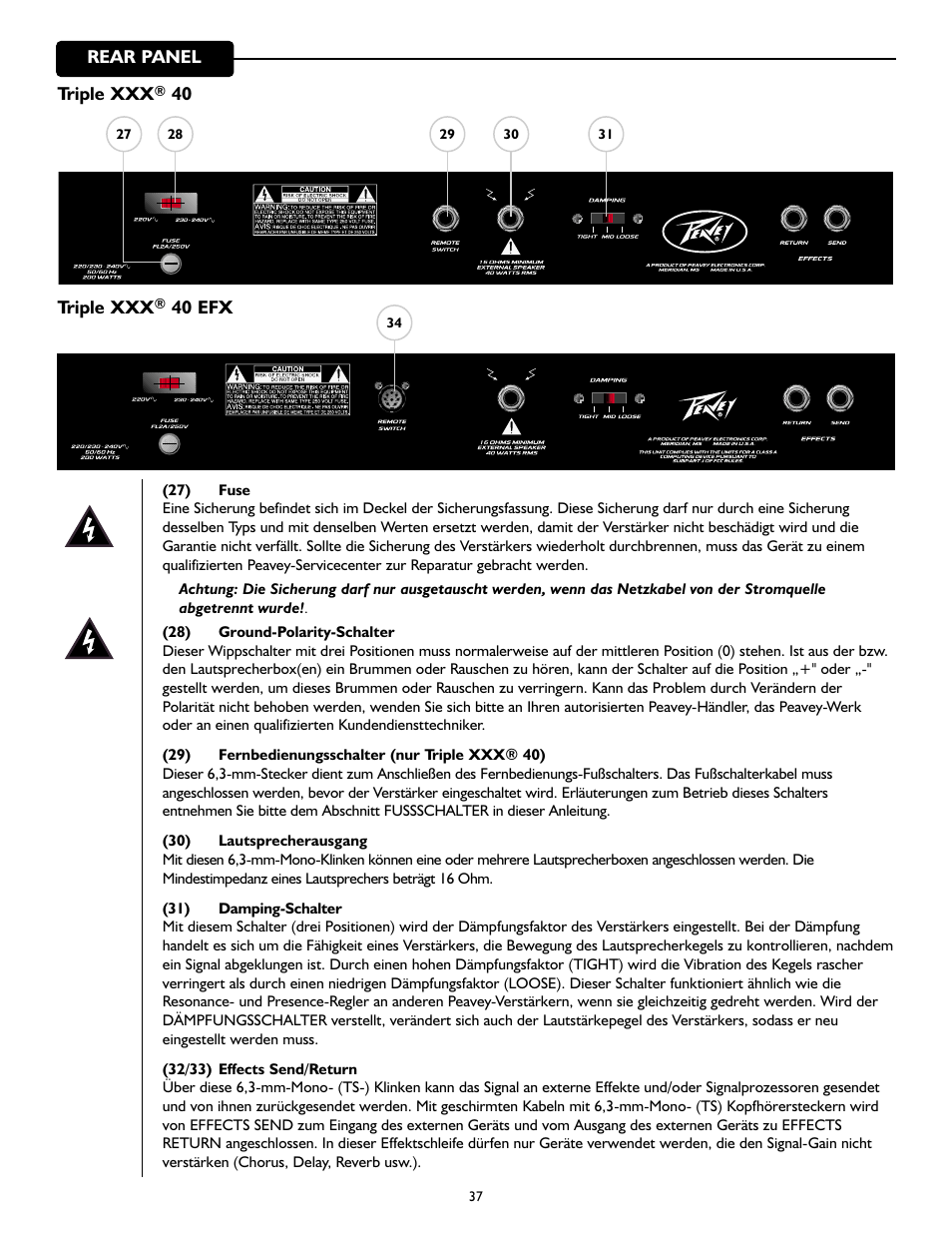 Peavey Triple 40/EFX User Manual | Page 37 / 44