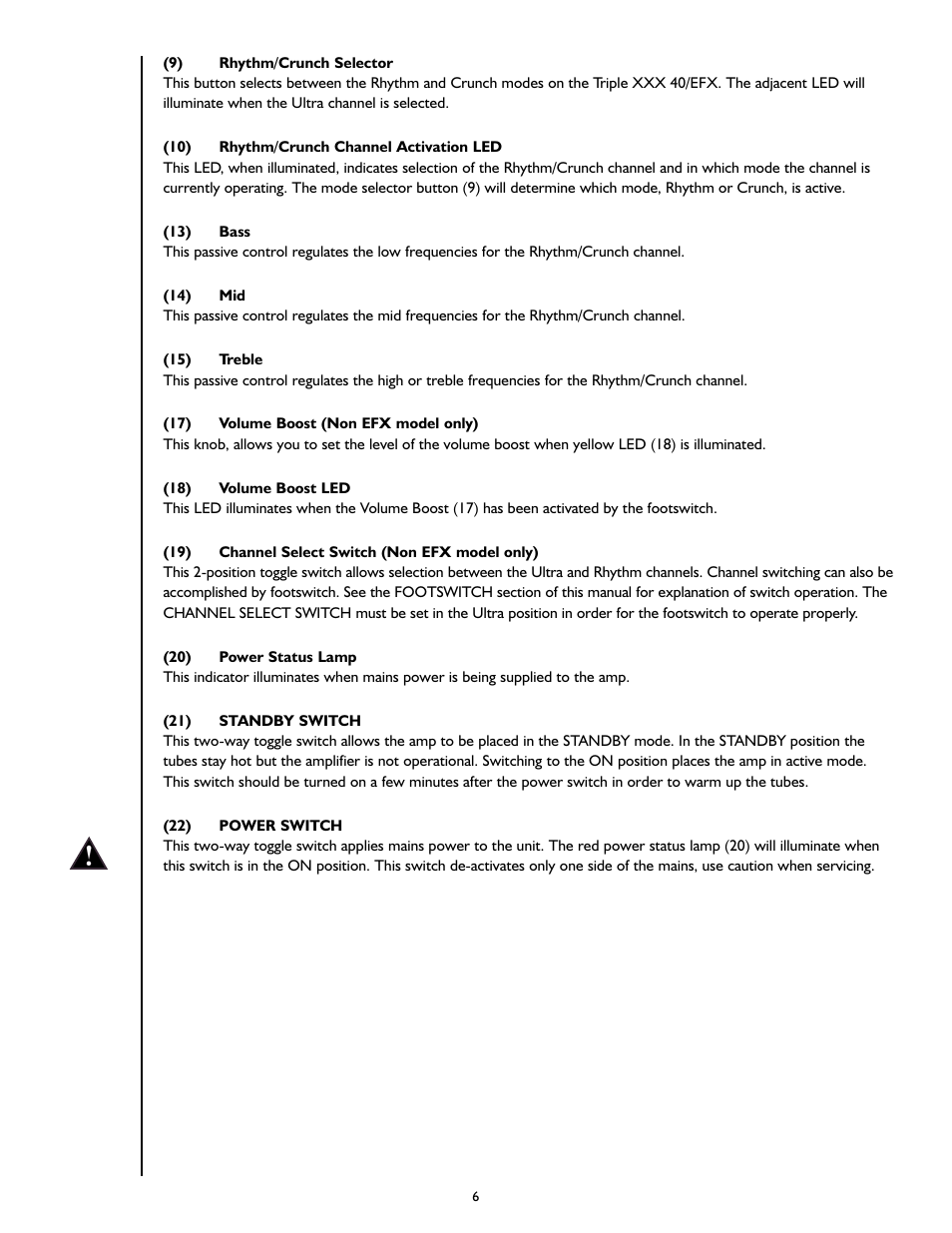 Peavey Triple 40/EFX User Manual | Page 6 / 44