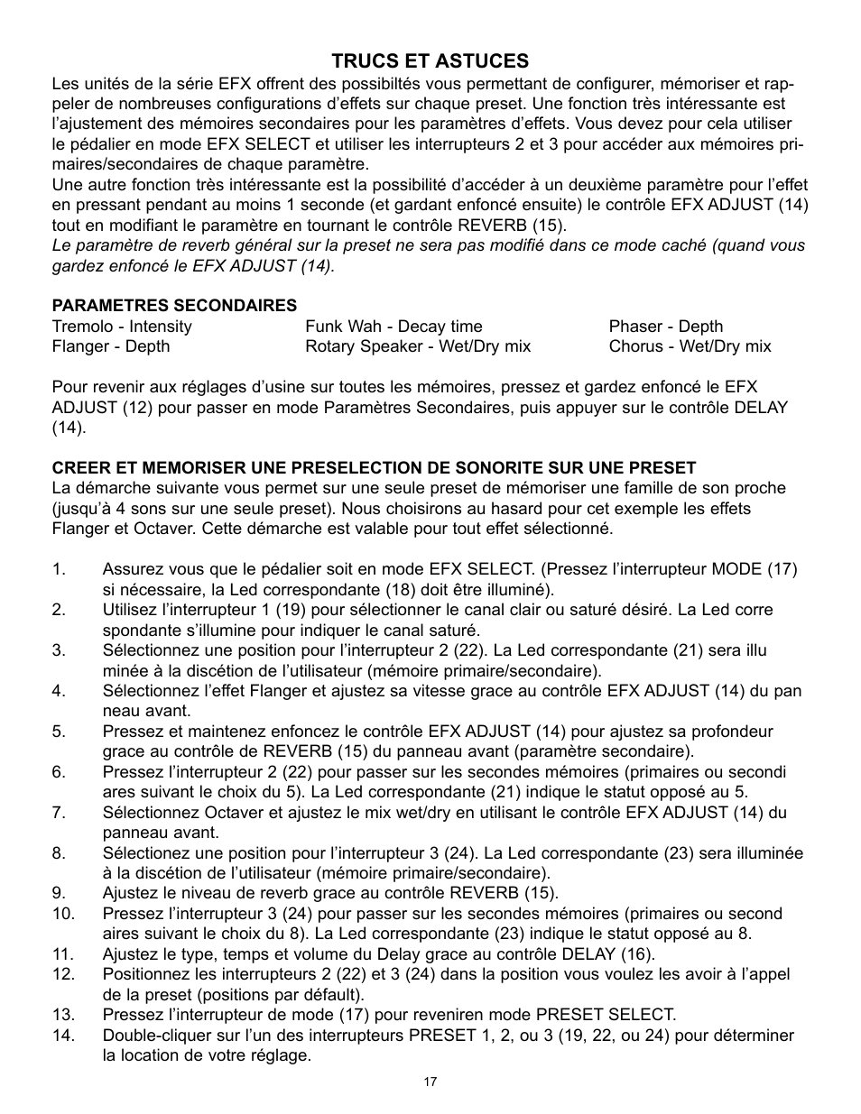 Peavey 258 EFX User Manual | Page 17 / 36