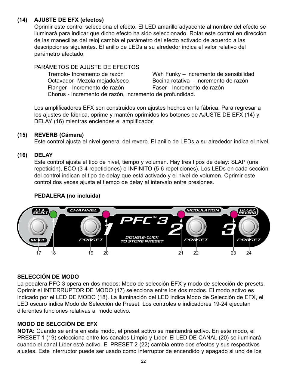 Pfc 3 | Peavey 258 EFX User Manual | Page 22 / 36