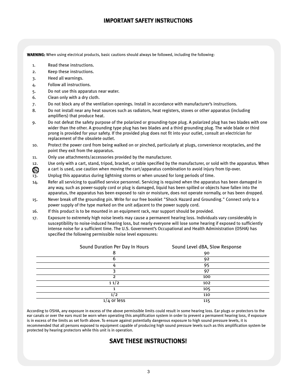 Peavey 258 EFX User Manual | Page 3 / 36