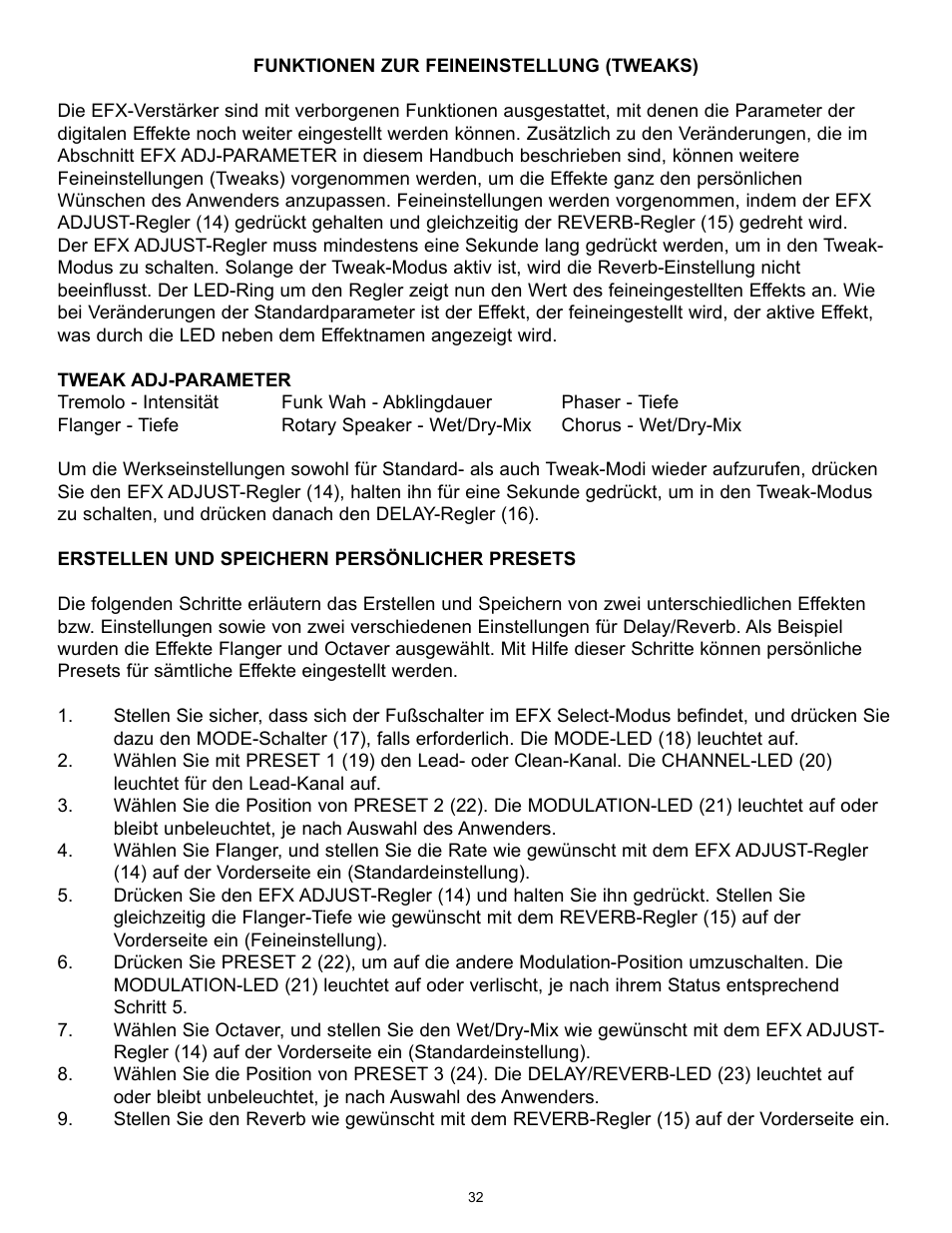 Peavey 258 EFX User Manual | Page 32 / 36