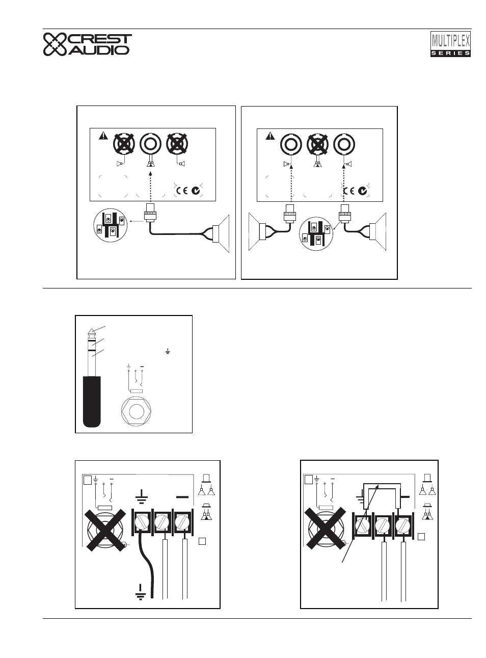 Input wiring speakon wiring, Jumper | Peavey Multiplex Series User Manual | Page 17 / 22