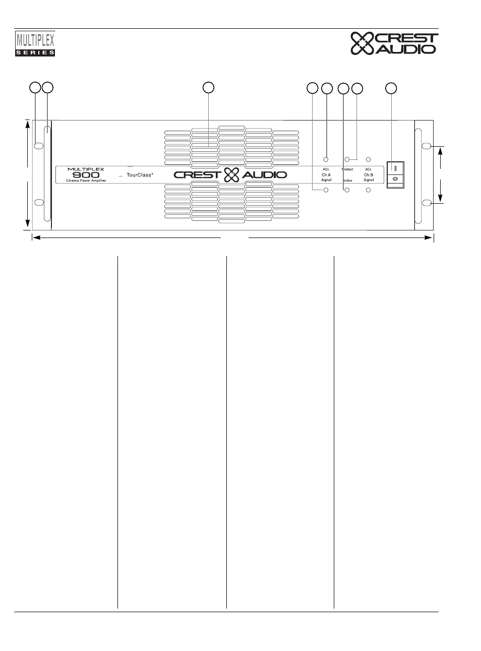 Multiplex - front panel | Peavey Multiplex Series User Manual | Page 8 / 22