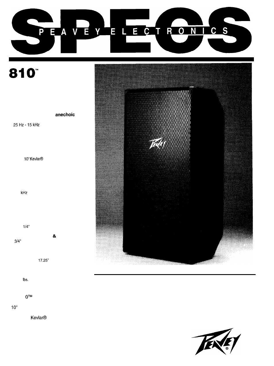 Peavey 810 TX User Manual | 1 page