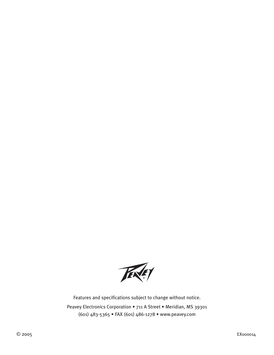 Peavey 110 User Manual | Page 32 / 32
