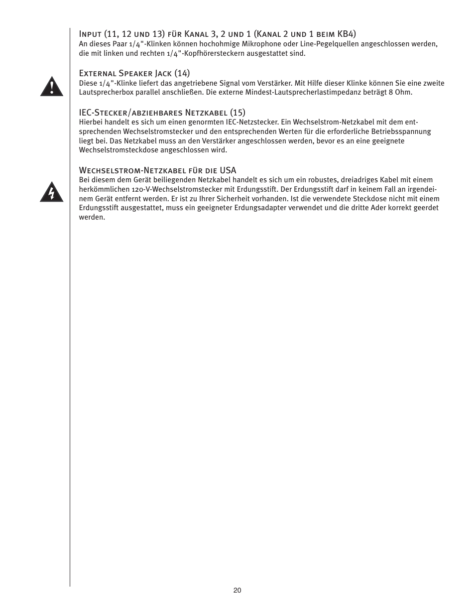 Peavey KB4/KB5 User Manual | Page 20 / 28