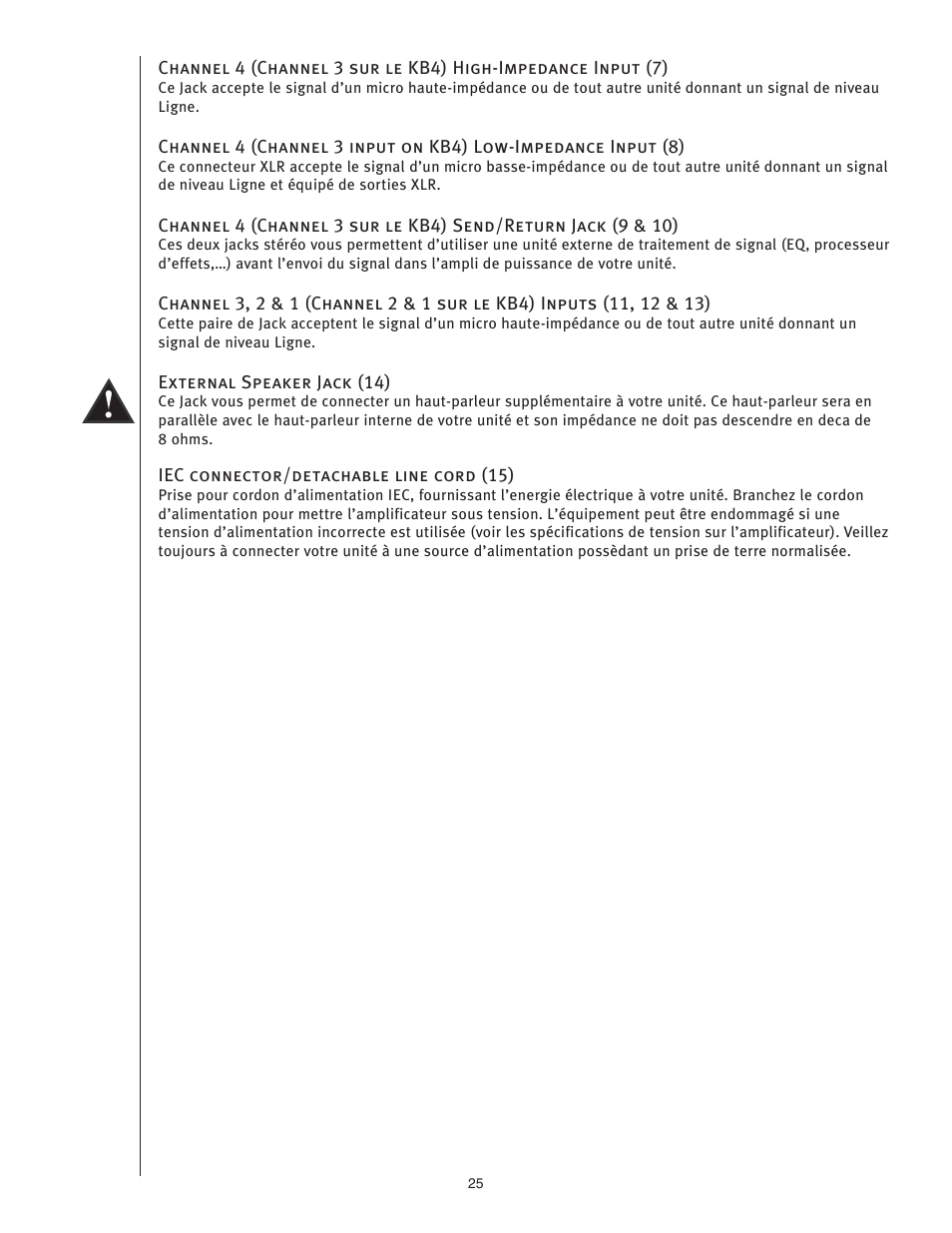 Peavey KB4/KB5 User Manual | Page 25 / 28