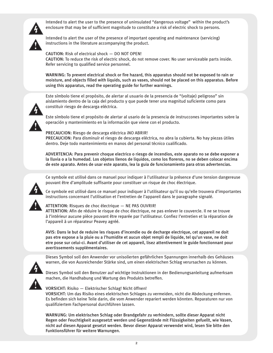 Peavey 4B User Manual | Page 2 / 16
