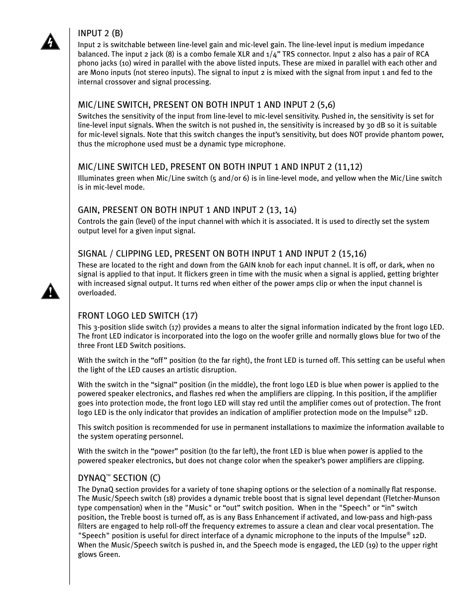 Peavey IMPULSE 12 D User Manual | Page 24 / 148
