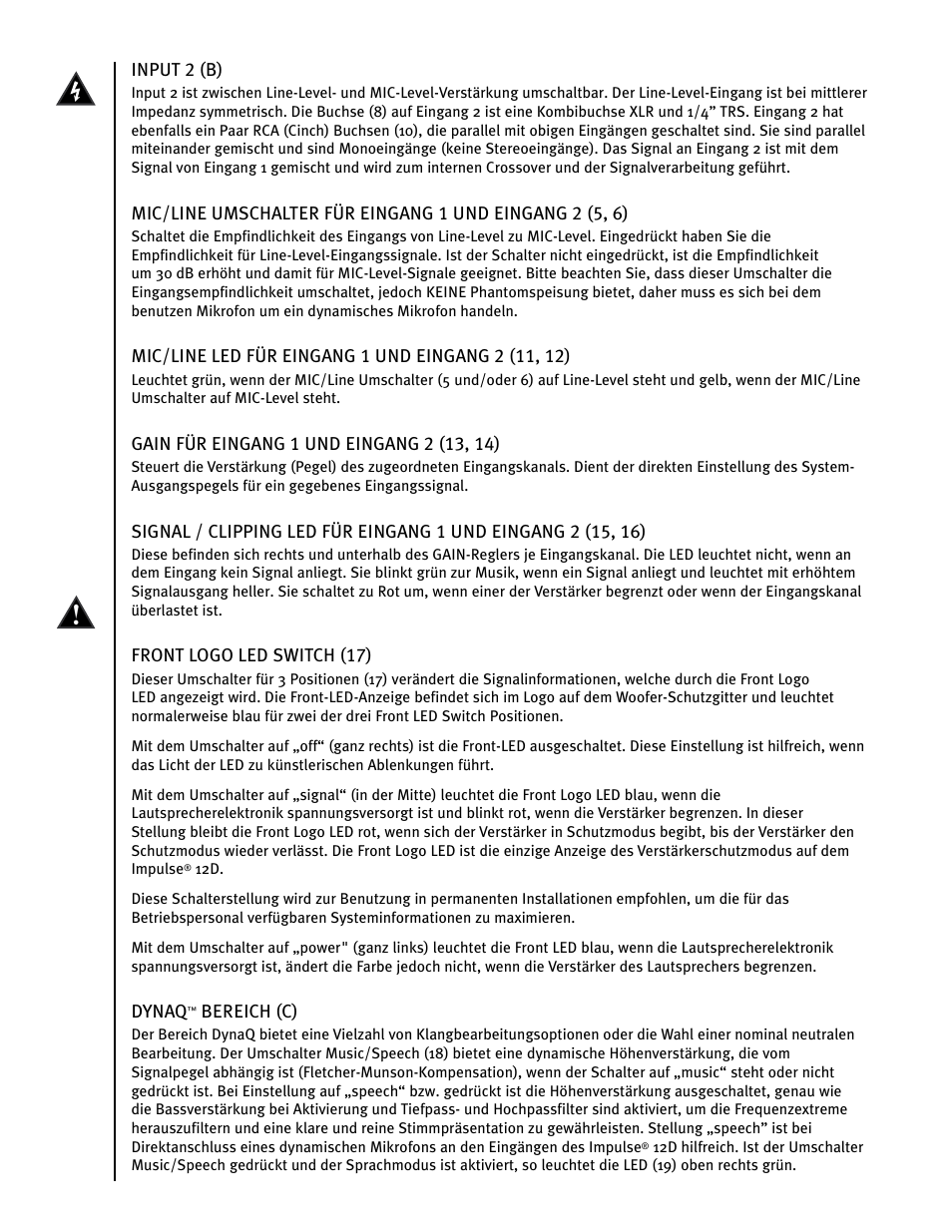 Peavey IMPULSE 12 D User Manual | Page 38 / 148