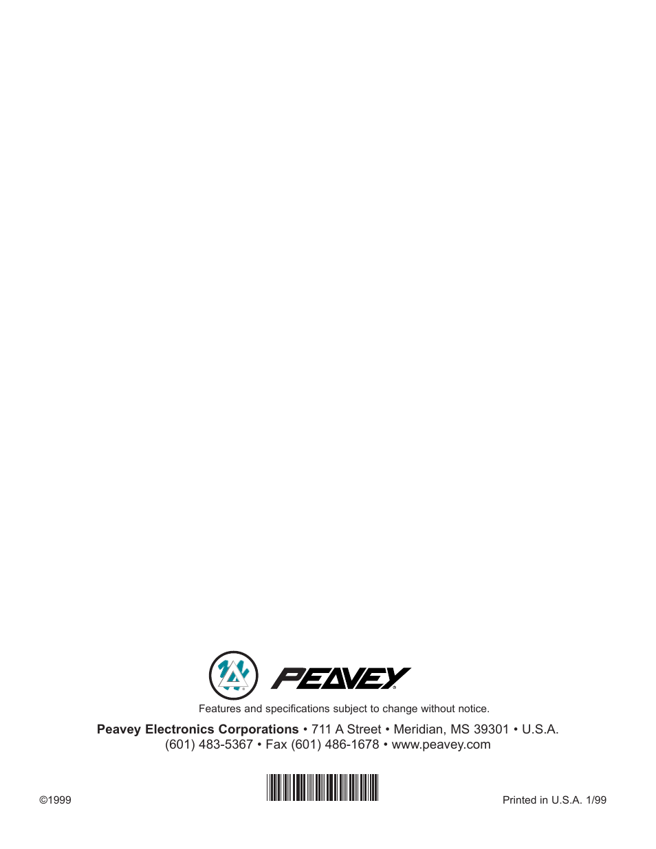 Peavey PageMatrix User Manual | Page 104 / 104