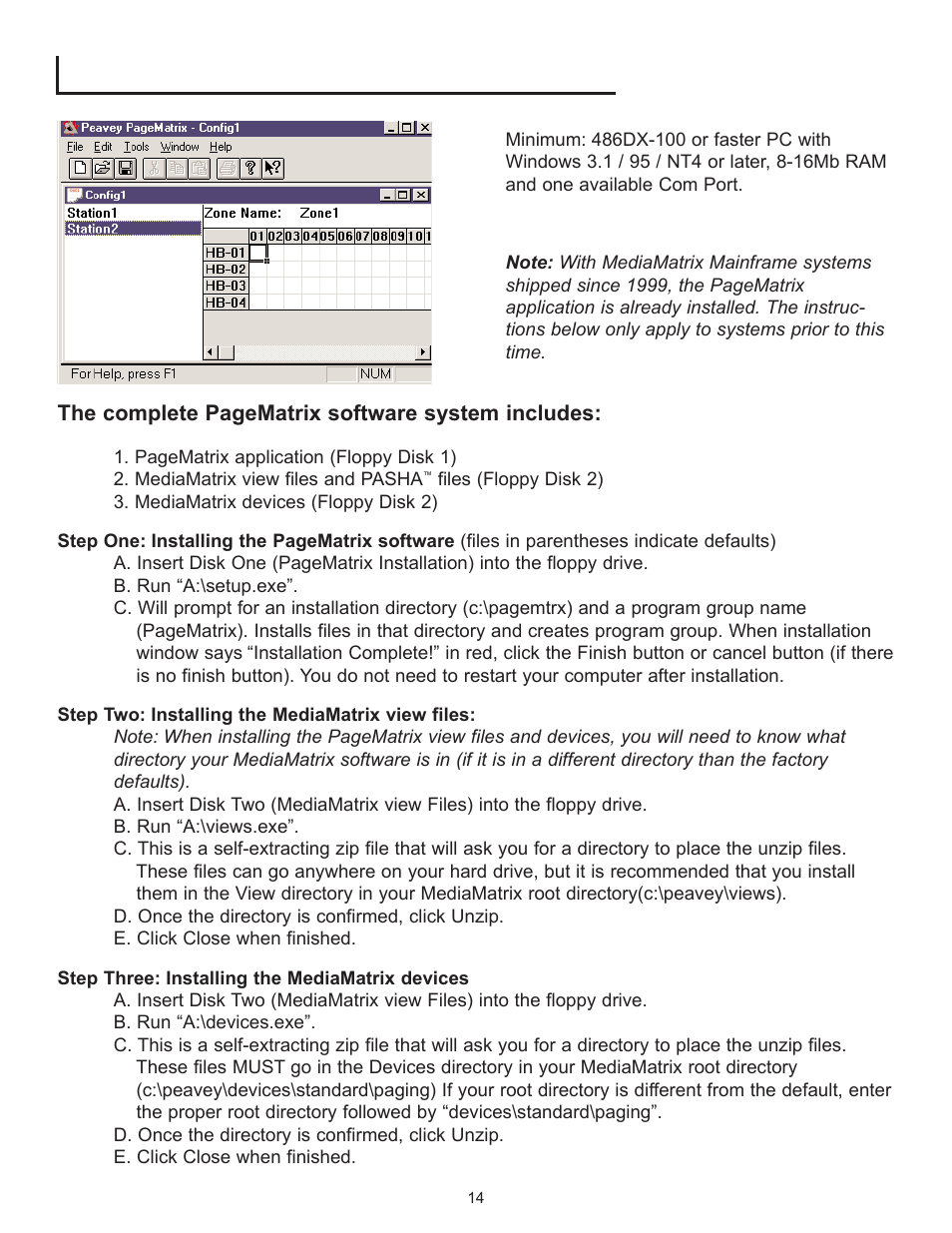 Peavey PageMatrix User Manual | Page 14 / 104