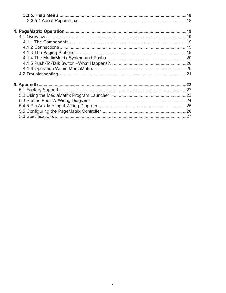 Peavey PageMatrix User Manual | Page 4 / 104