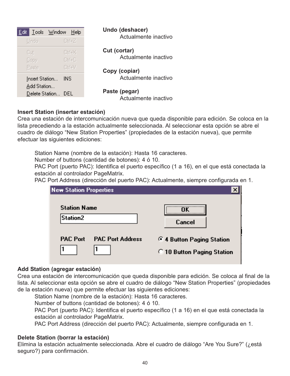 Menú edit (edición) | Peavey PageMatrix User Manual | Page 40 / 104