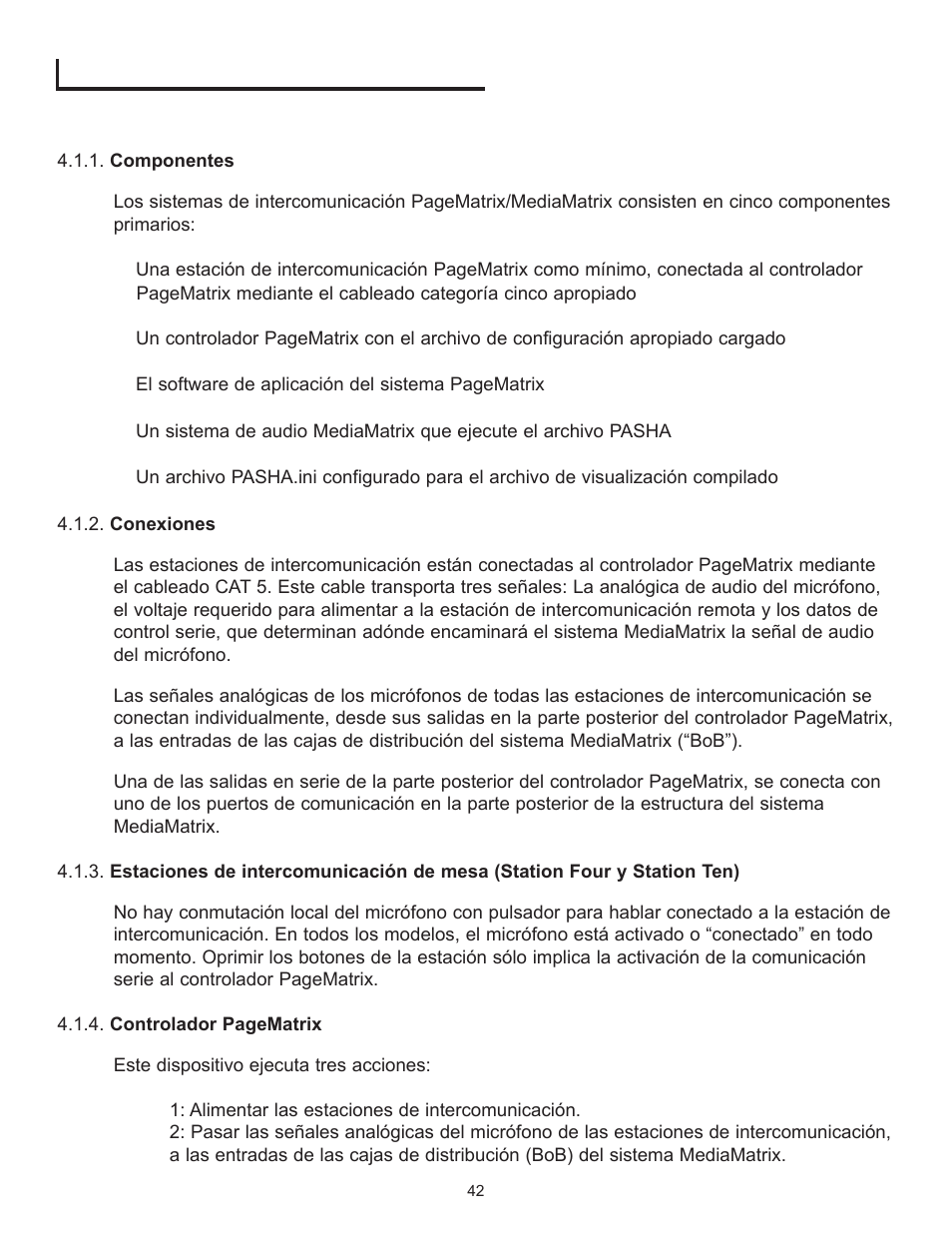 Operación típica del sistema pagematrix, Reseña | Peavey PageMatrix User Manual | Page 42 / 104