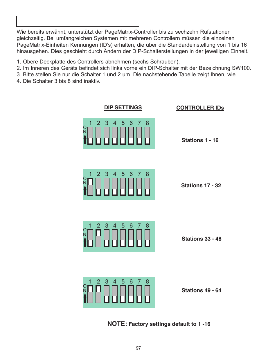 Konfigurieren des pagematrix-controllers | Peavey PageMatrix User Manual | Page 97 / 104