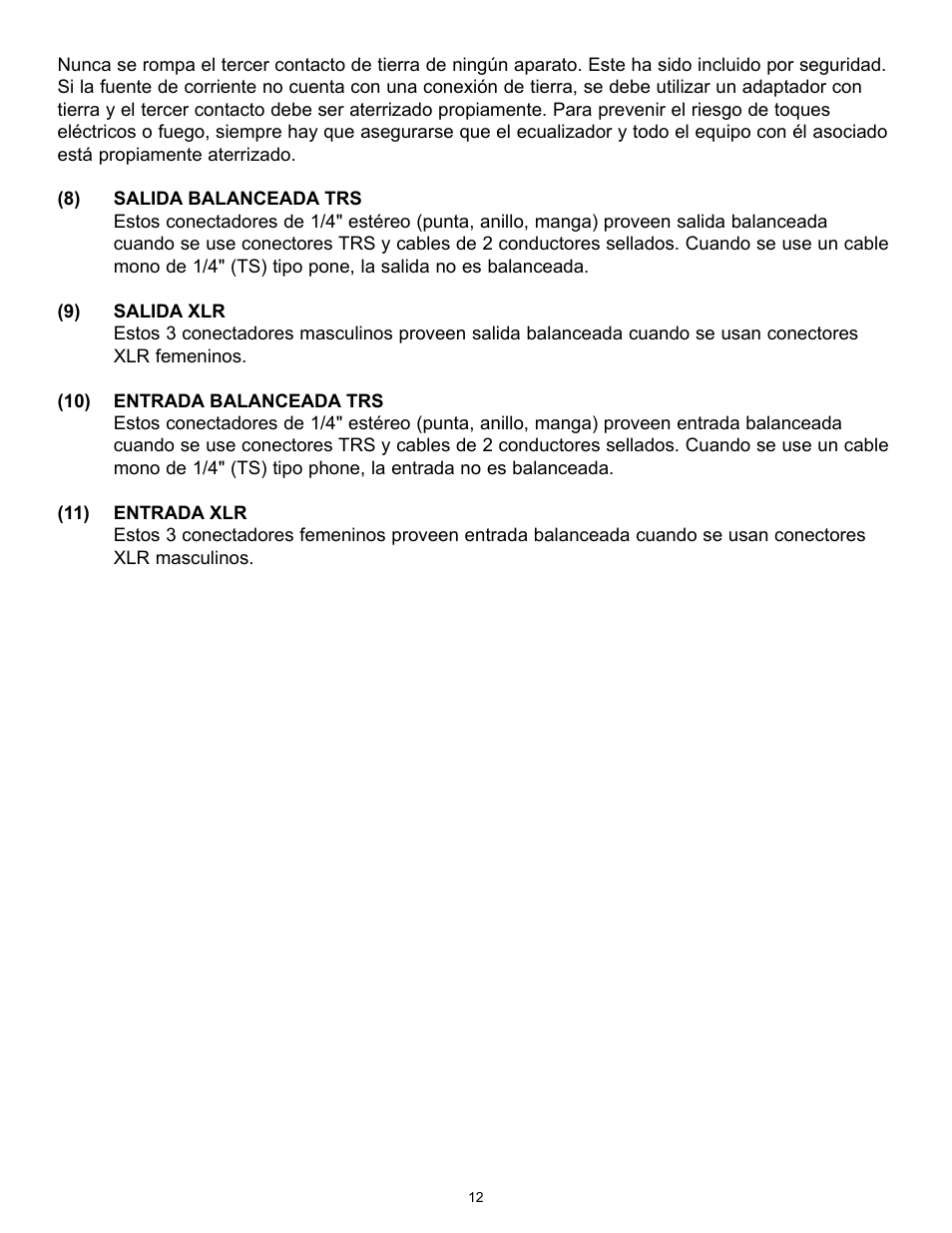 Peavey QF131 User Manual | Page 12 / 28