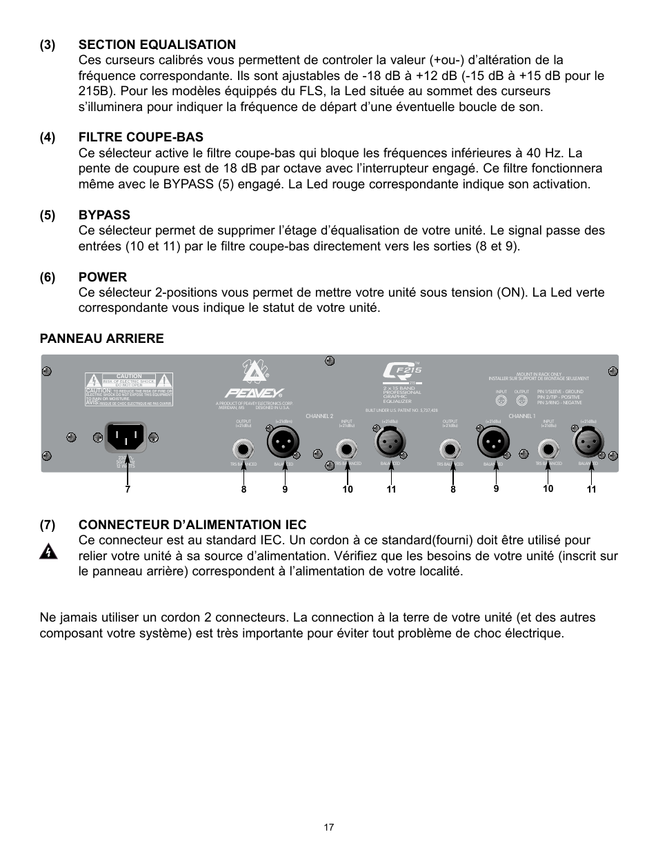 Peavey QF131 User Manual | Page 17 / 28