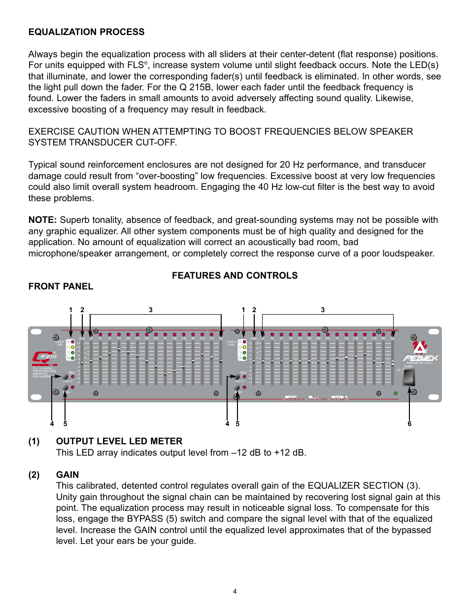 Peavey QF131 User Manual | Page 4 / 28