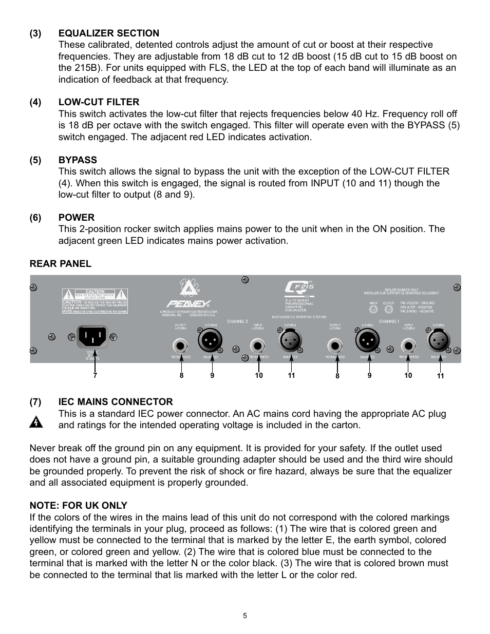 Peavey QF131 User Manual | Page 5 / 28