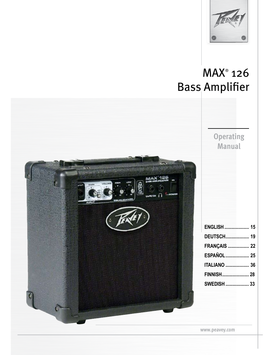 Peavey 126 User Manual | 36 pages