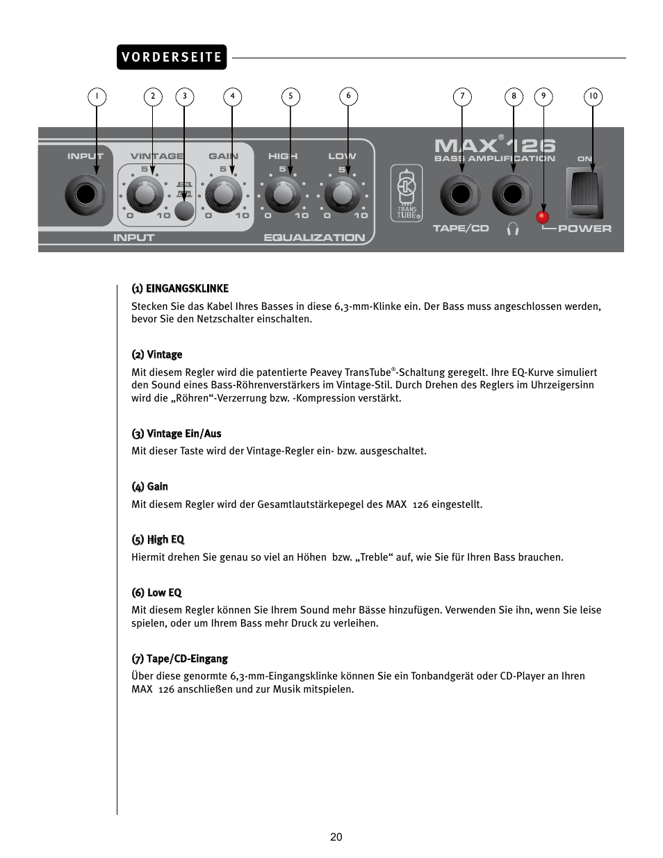 Max 126 | Peavey 126 User Manual | Page 20 / 36