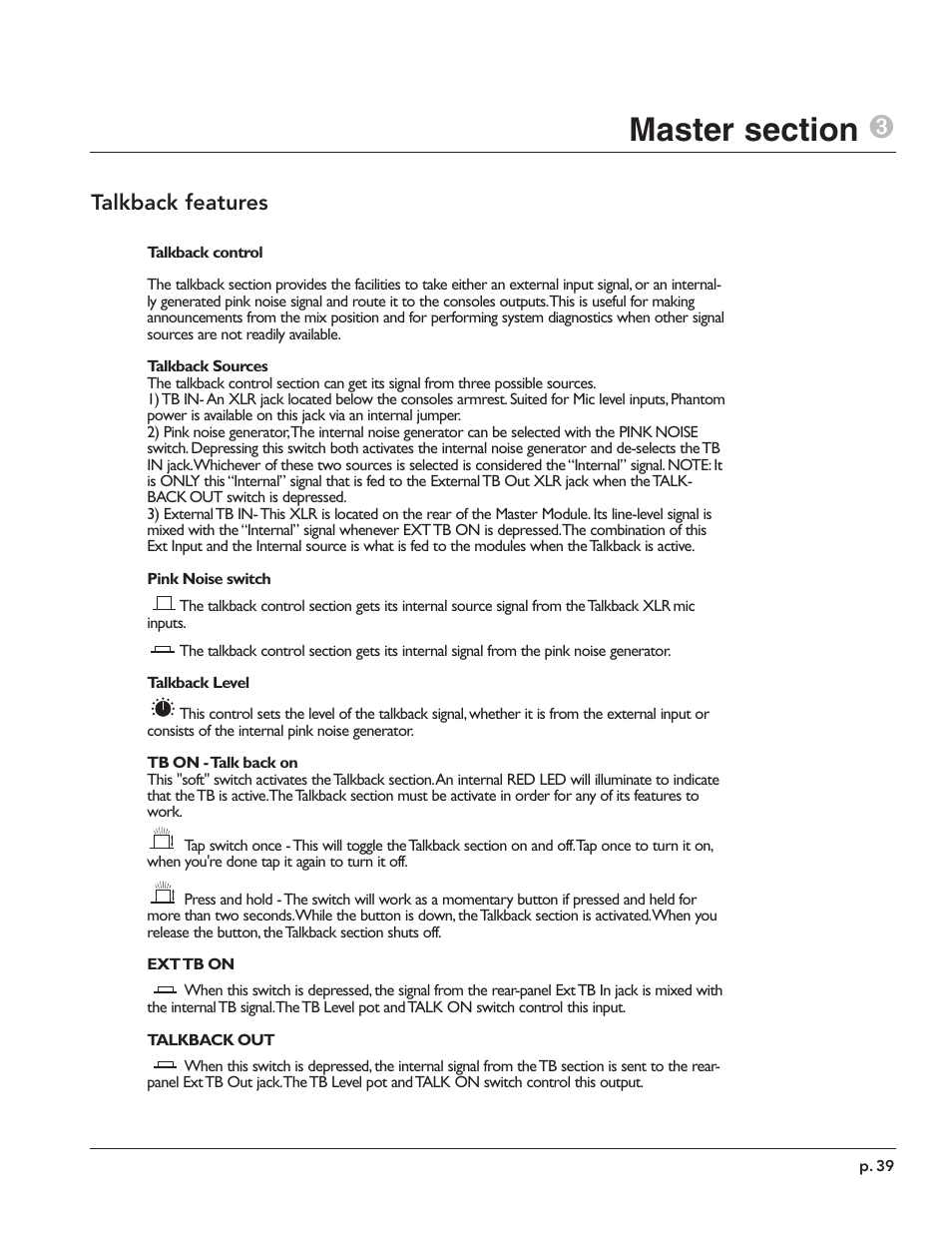 Talkback features | Peavey X-Monitor User Manual | Page 39 / 72