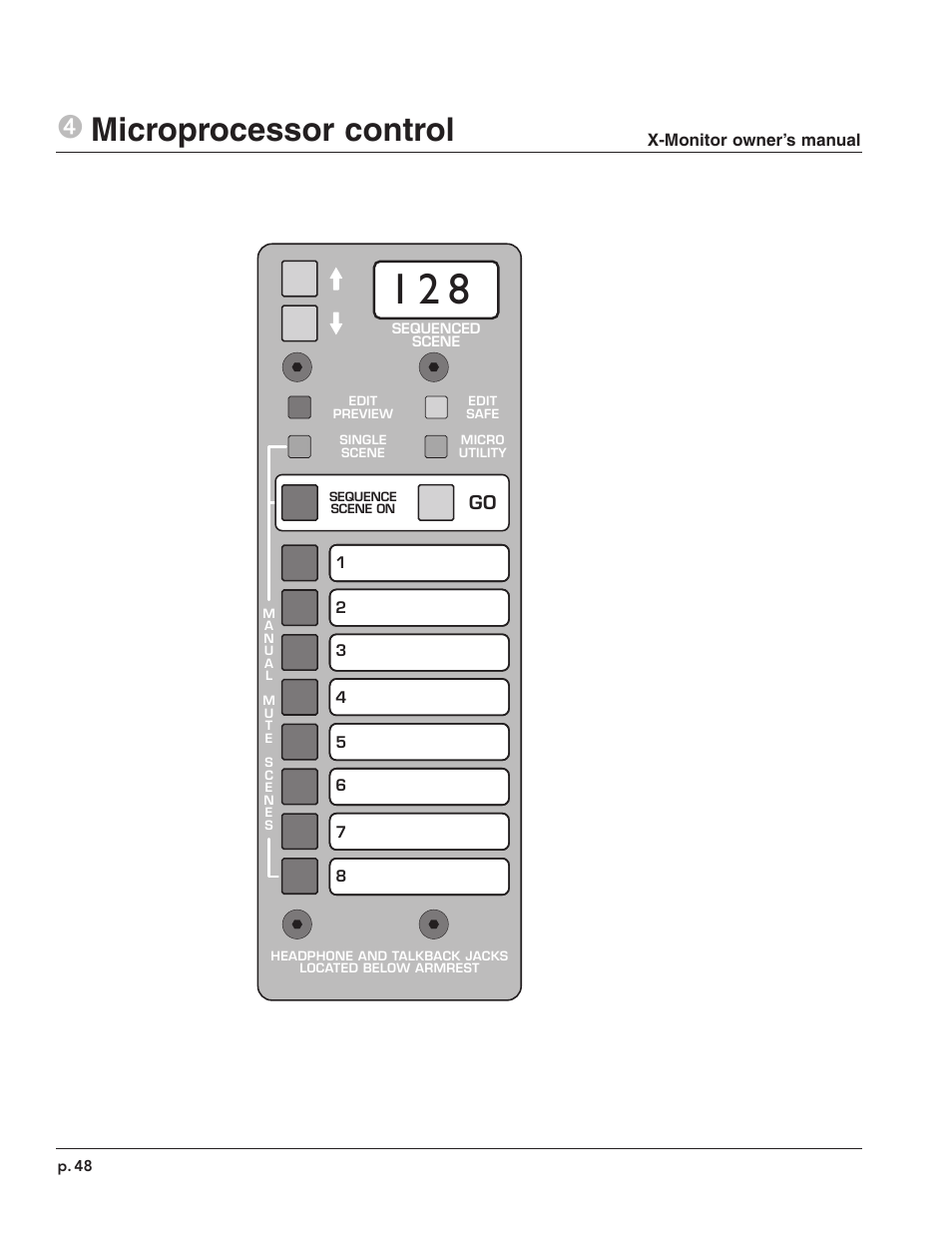 4microprocessor control | Peavey X-Monitor User Manual | Page 48 / 72