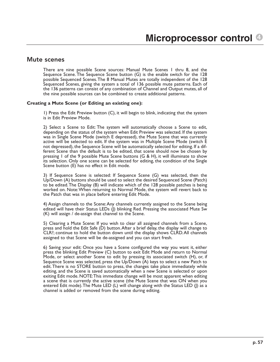 Microprocessor control 4 | Peavey X-Monitor User Manual | Page 57 / 72