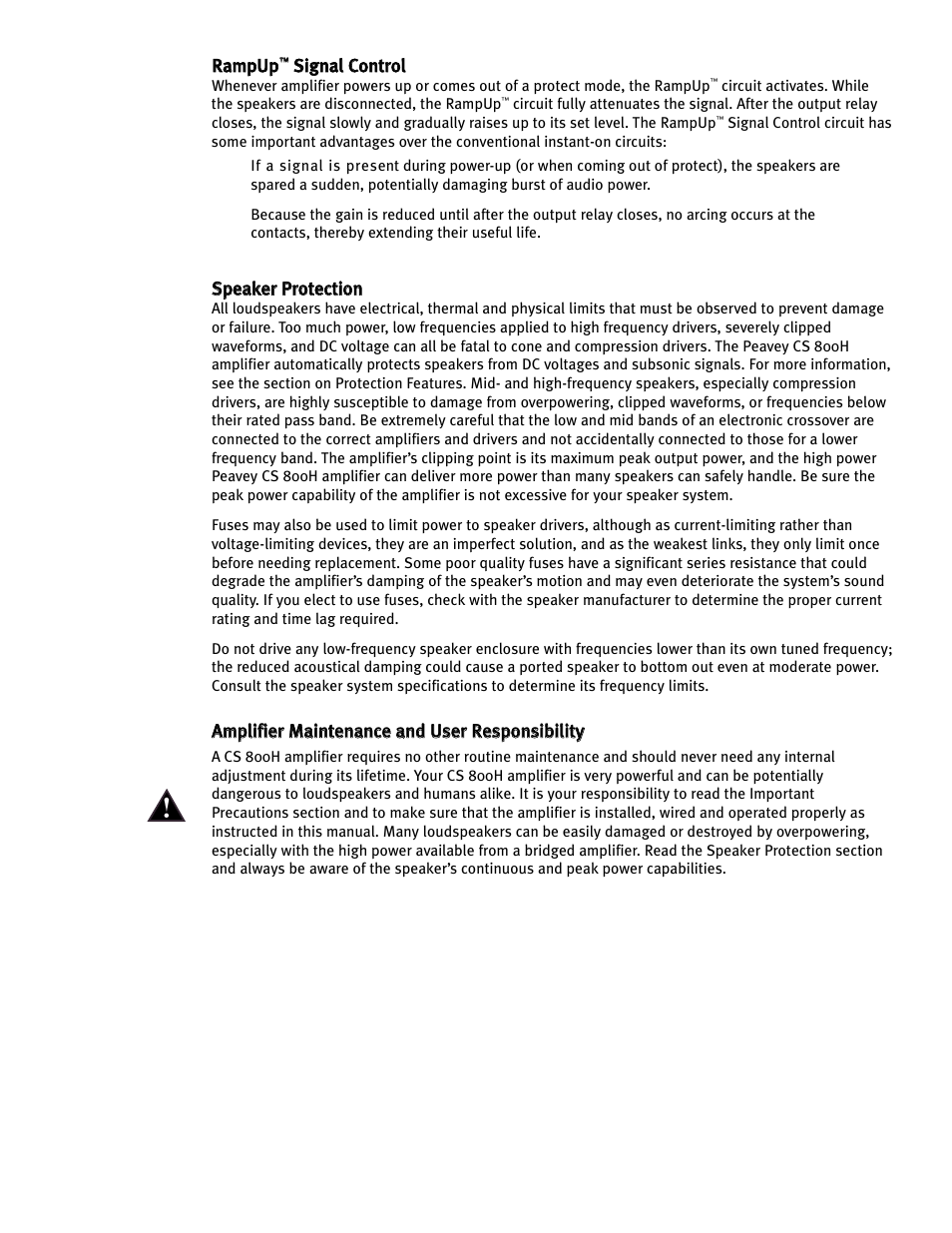 Peavey CS 800H User Manual | Page 11 / 60