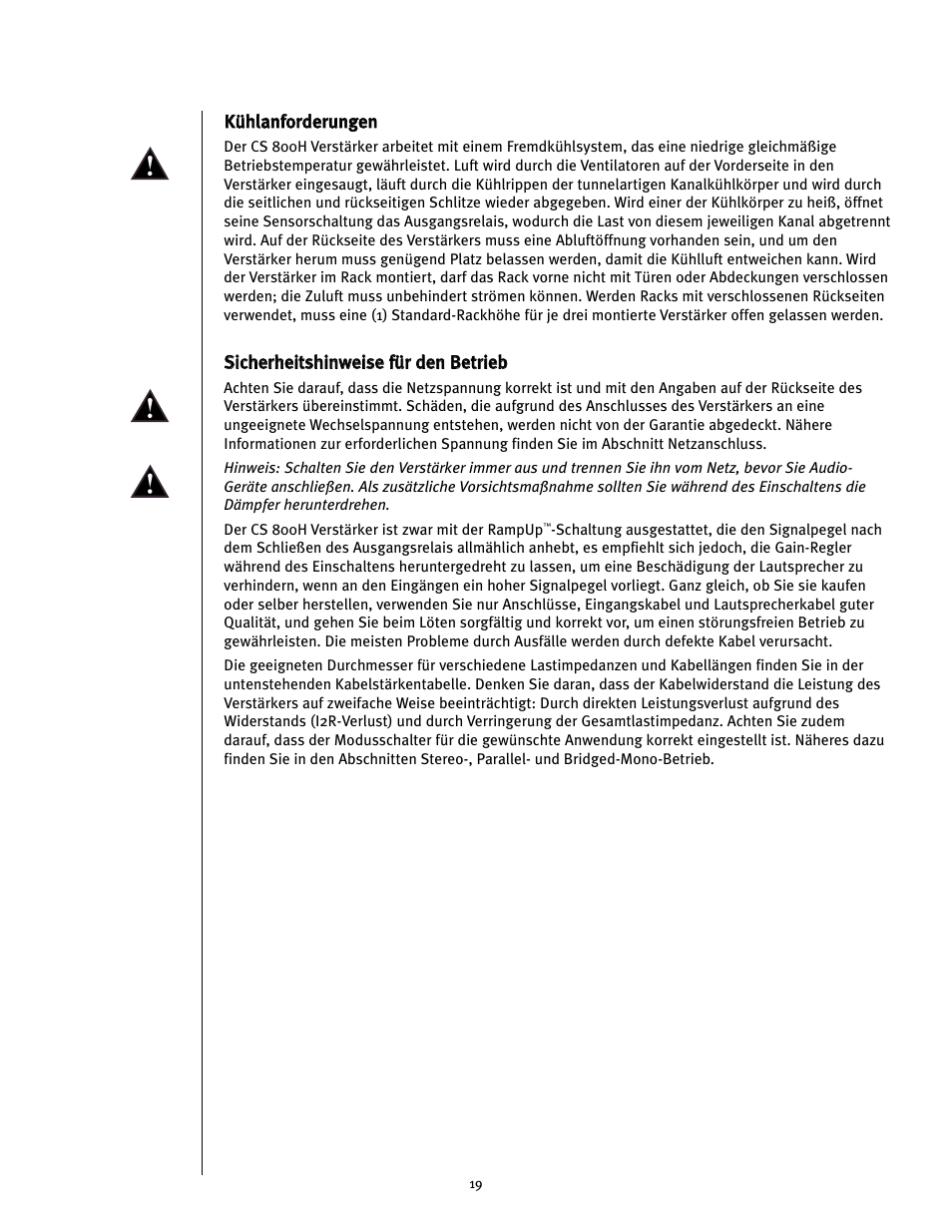 Peavey CS 800H User Manual | Page 19 / 60