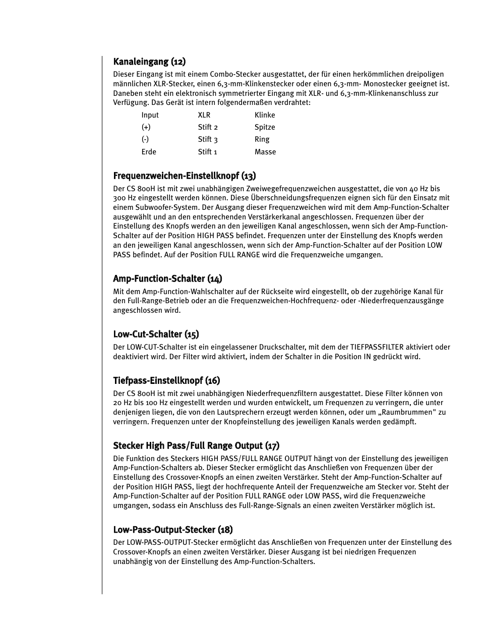Peavey CS 800H User Manual | Page 24 / 60