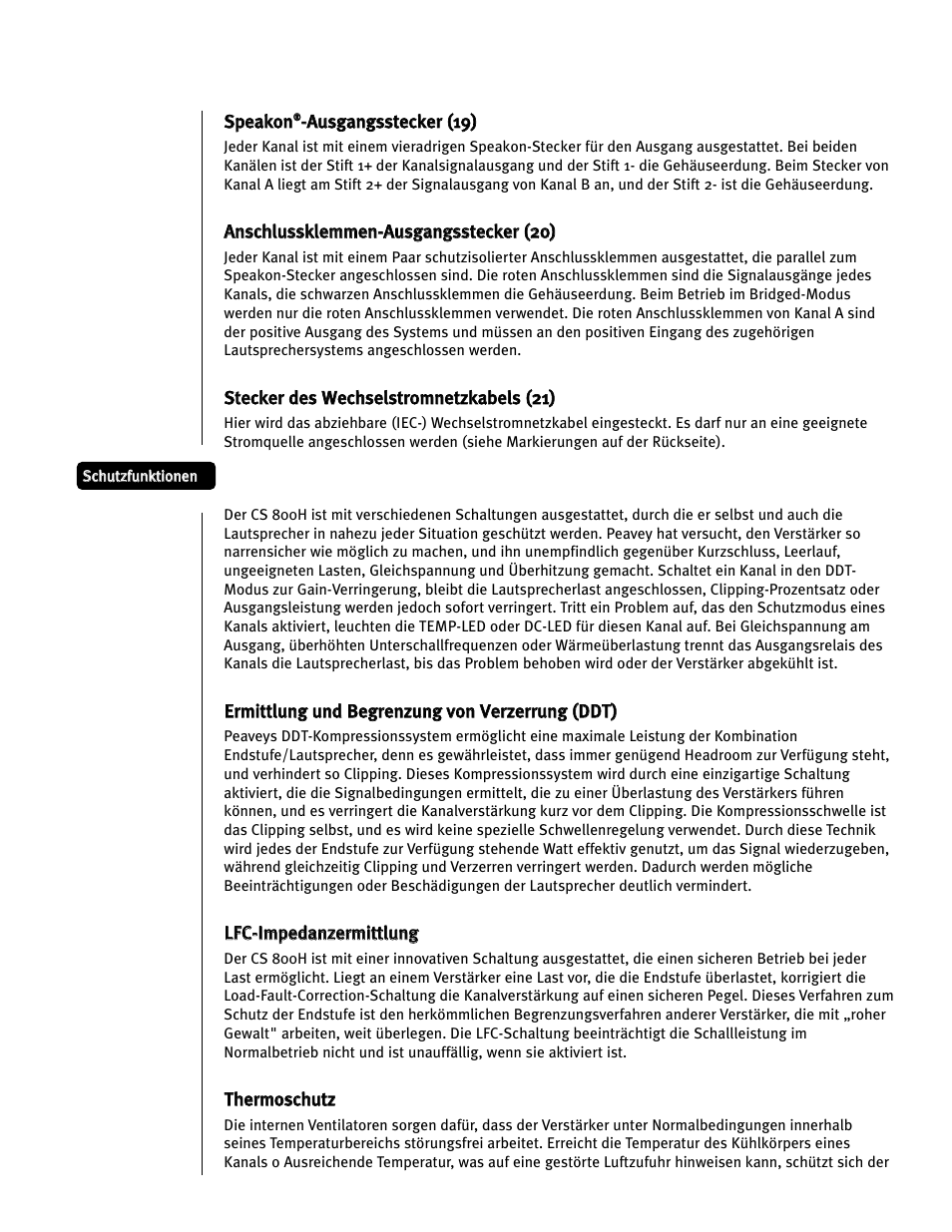 Peavey CS 800H User Manual | Page 25 / 60