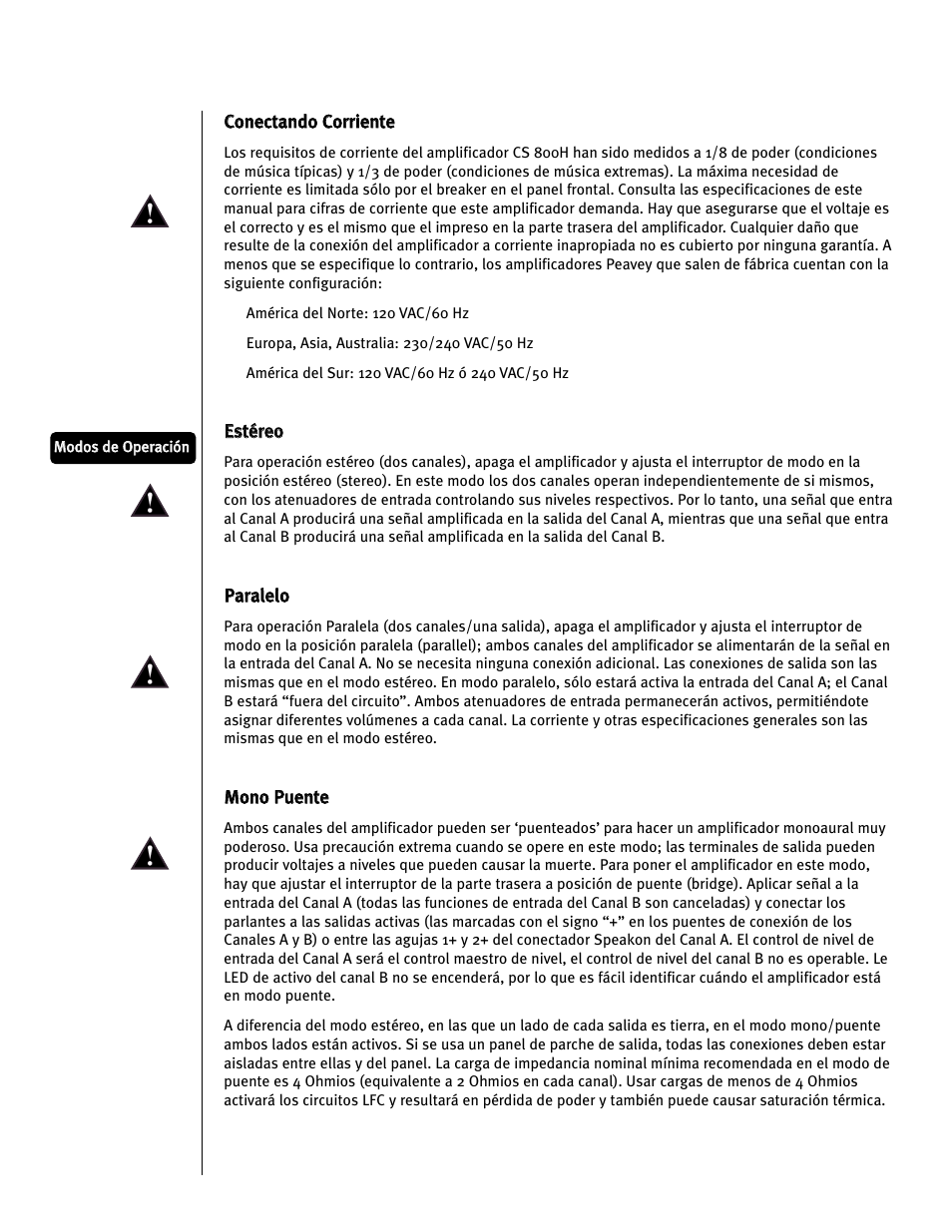 Peavey CS 800H User Manual | Page 35 / 60